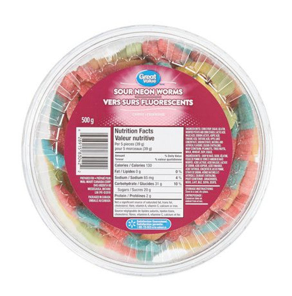 Gummy Zone Sour Wacky Worms Candy-1 kg