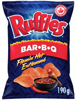 RUFFLES Flamin’ Hot Bar-B-Q Flavoured Potato Chips – Snowbird Sweets