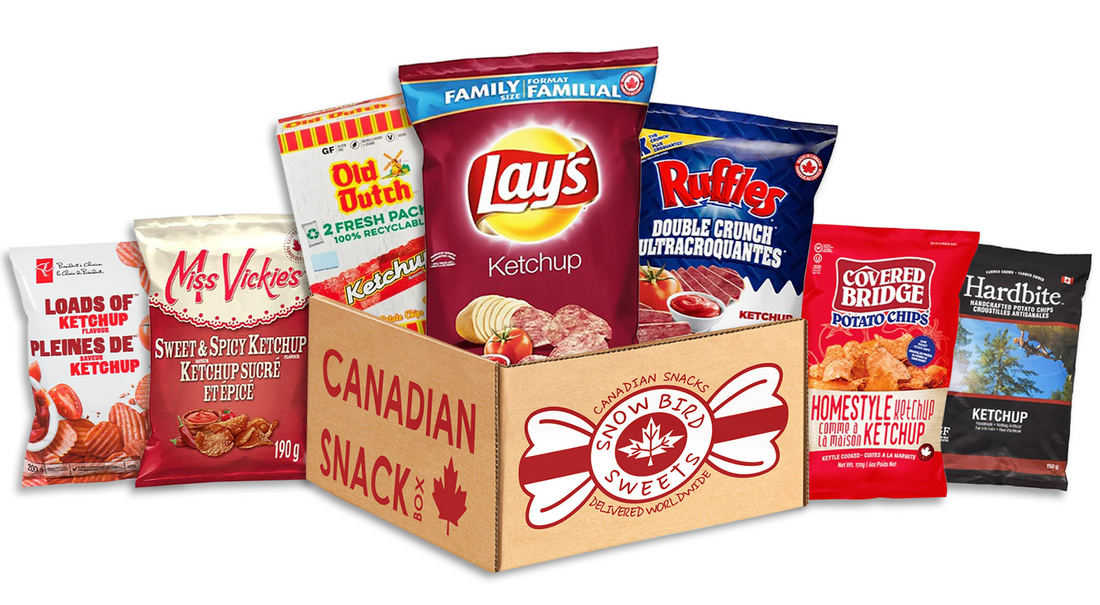 Canadian ketchup chips collection. Lays ketchup chips, old dutch ketchup chips