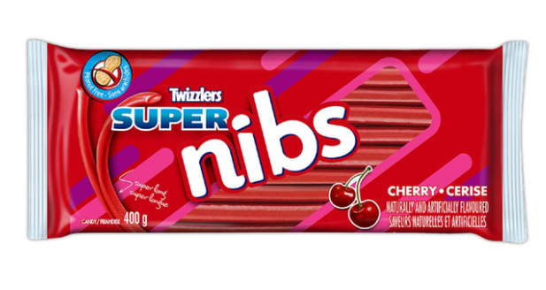Twizzlers Super Nibs Cherry Flavored (400g /14oz per pack) .