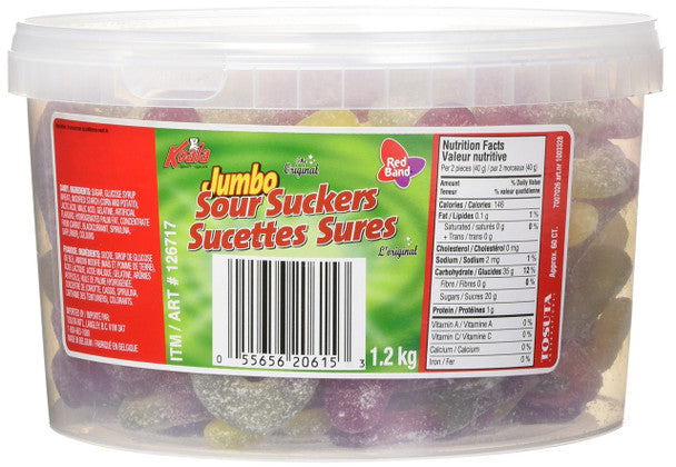 Koala Sour Suckers Gummy Candy, 1.2kg/42.32oz 60 count, .