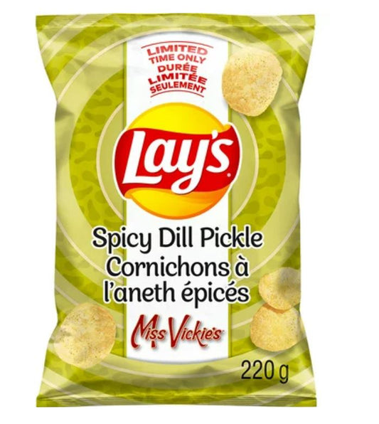 Lay's Potato Chips - Spicy Dill Pickle Flavor, 220g/7.7 oz., Bag