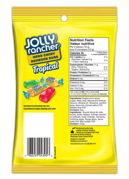 JOLLY RANCHER Tropical Hard Candy, 198g/7 oz., .