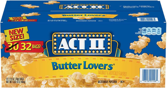 Buy Act II Butter Lovers Microwave Popcorn, 32 Bags (78 Grams Each)
