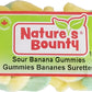 Nature's Bounty Sour Banana Gummies Candy Bag, 100g/3.5oz
