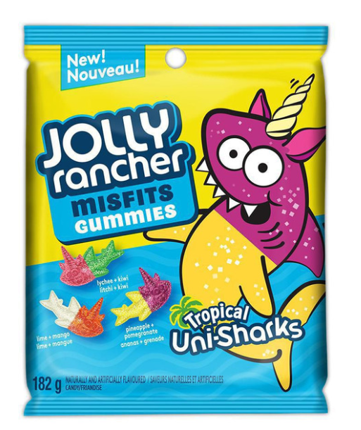 Jolly Rancher Misfits Tropical Uni,Sharks Gummy Candy, 182g/6.4 oz. Bag