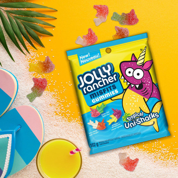 Jolly Rancher Misfits Tropical Uni,Sharks Gummy Candy, 182g/6.4 oz. Bag