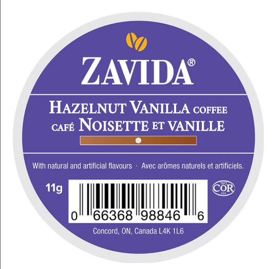 Shop Zavida Hazelnut Vanilla Medium Roast Coffee, K-Cups, 30 Count, 330g/11.64oz