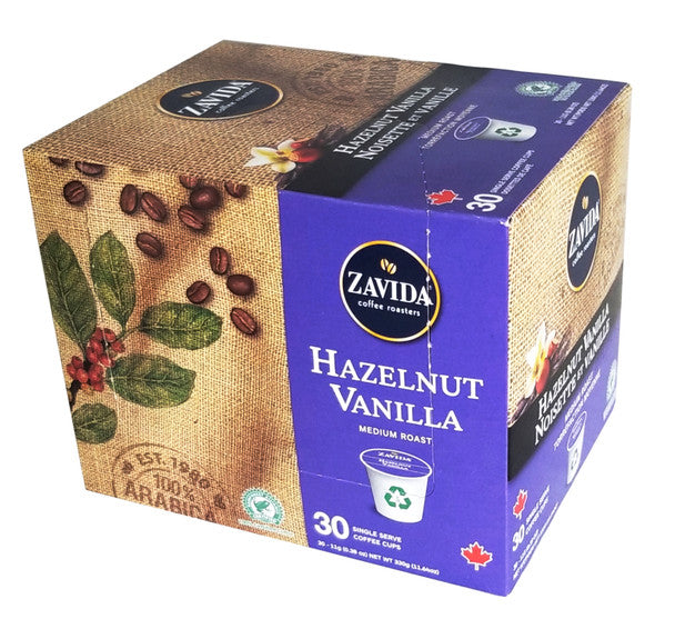 Purchase Zavida Hazelnut Vanilla Medium Roast Coffee, K-Cups, 30 Count, 330g/11.64oz