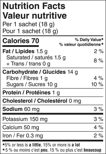 Nescafe Mocha Cappuccino, 8x18g (48 Cups in 6-Pack) Nutritional Information