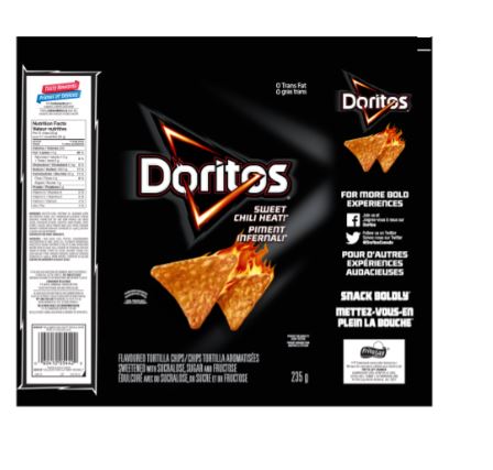 Doritos Sweet Chili Heat Tortilla Chips, 235g/8.3 oz., Bag