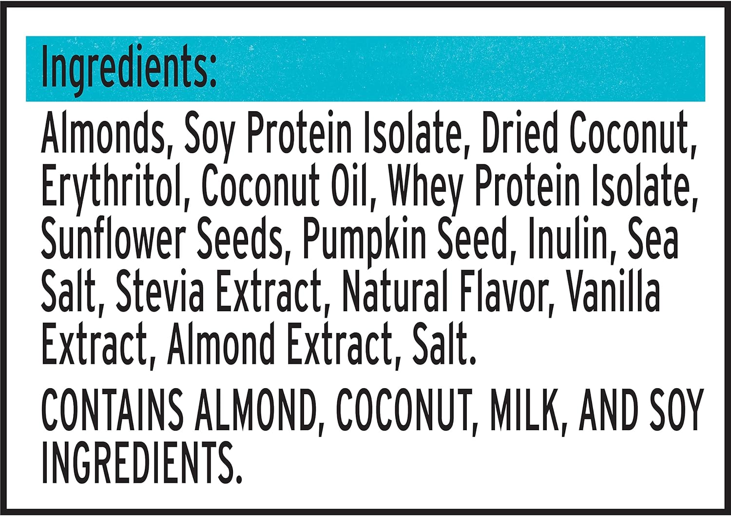 :ratio KETO Friendly Granola Pouch Coconut Almond - 8oz Ingredients List