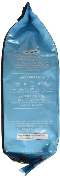 Van Houtte French Vanilla Light Ground Coffee - 340g/12oz Package Side Info
