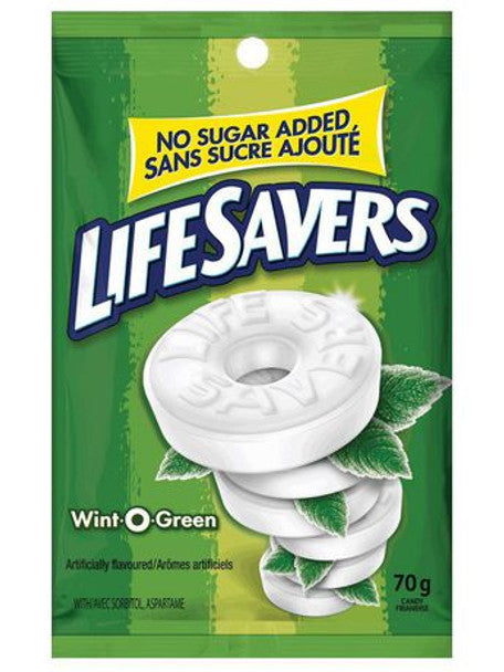LifeSavers No Sugar Added Wint-O-Green - (70g / 2.5oz) .