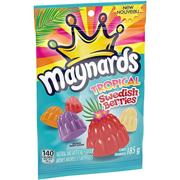 Maynards Gummy Tropical Swedish Berries 185g/6.5 oz., .