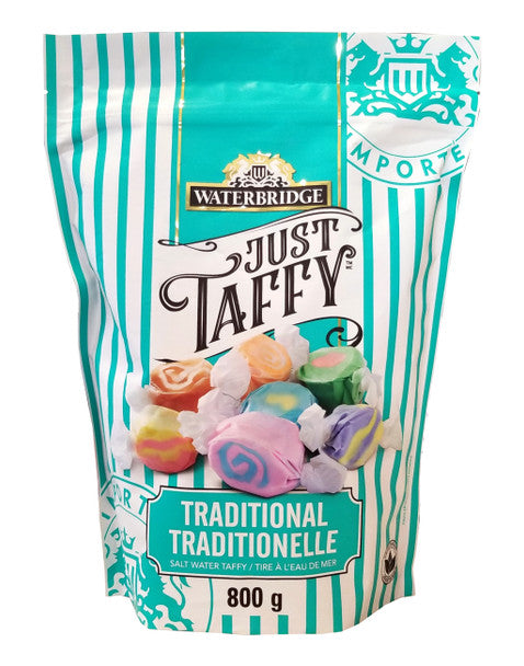 Waterbridge Just Taffy Traditional Salt Water Taffy, 800g/1.75 lbs., Bag .