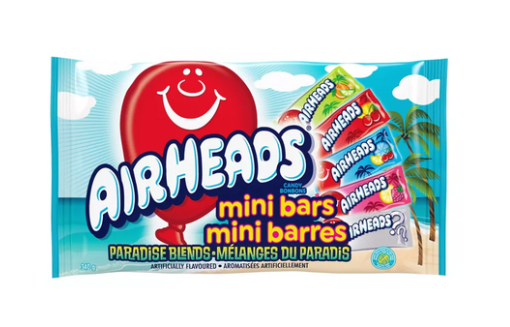 Airheads Candy Mini Bars, Paradise Blends, 340g/11.9 oz. Bag .
