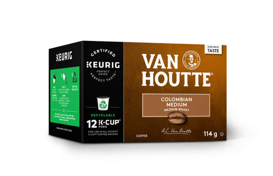 Van Houtte Medium Roast 100% Columbian Coffee, 12-Count K-Cups for Keurig Brewers