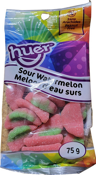 Huer Sour Watermelon Gummy Candy, 75g/2.6 oz., Peg Bag, .