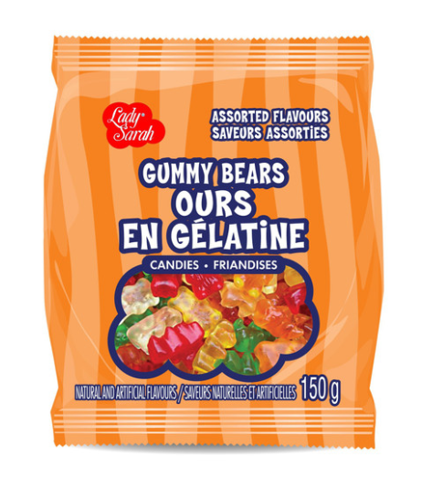 Lady Sarah Gummy Bears, Assorted Flavours, 150g/5.3oz., .