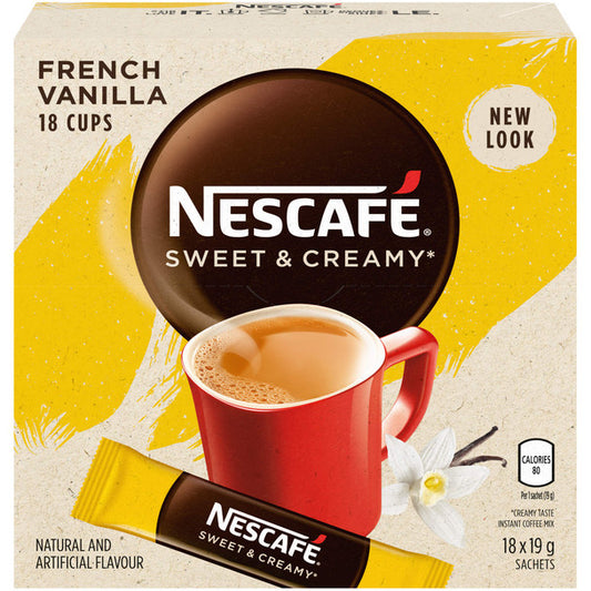 Buy NESCAFE Sweet & Creamy French Vanilla, Instant Coffee Sachets, 18x19g