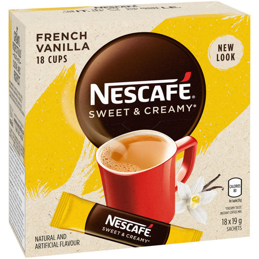 Purchase NESCAFE Sweet & Creamy French Vanilla, Instant Coffee Sachets, 18x19g