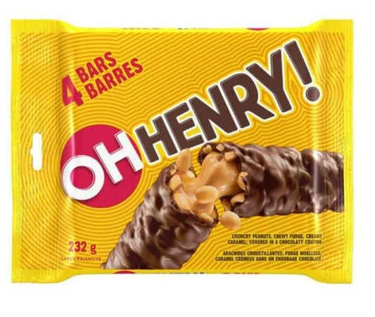 Buy 4 Full Sized OH Henry! Chocolate Candy Bars 232g