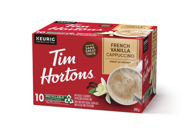 Grab Tim Horton's Cappuccino French Vanilla K-cups 10 Count 148g