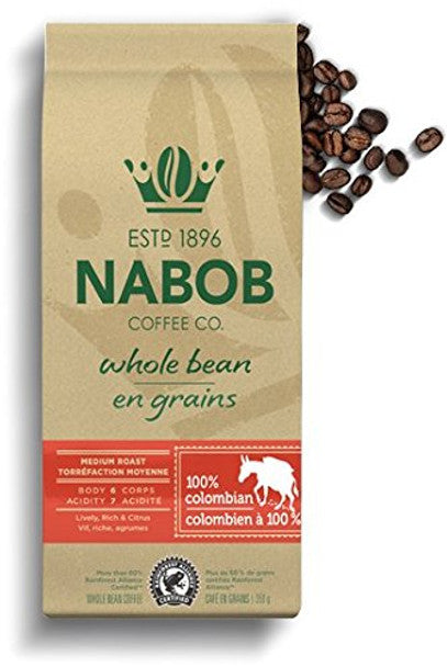 Nabob Whole Bean 100% Colombian - 350g .