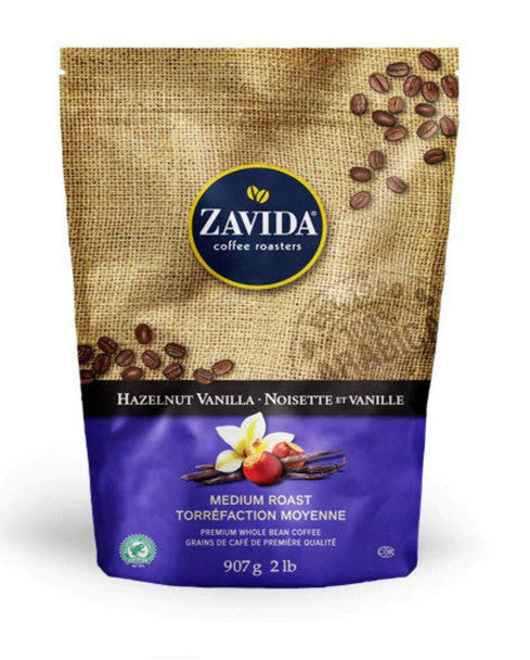 Buy Zavida Premium Hazelnut Vanilla Whole Bean Coffee - 907g/2lb