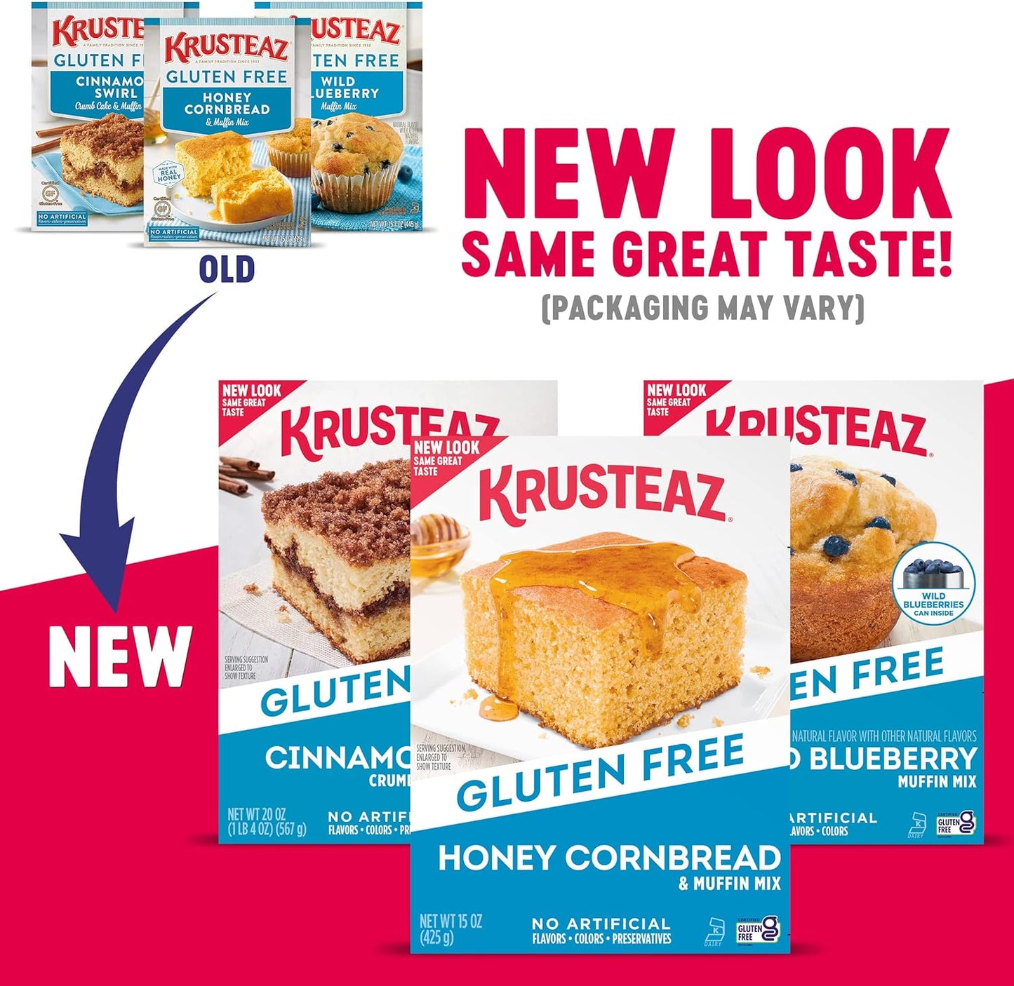 Krusteaz Gluten Free Honey Cornbread Mix, 15-Ounce Boxes