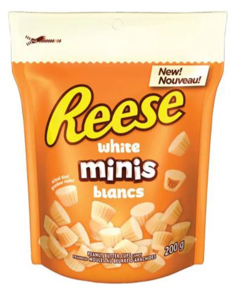 REESE White Chocolate Candy Peanut Butter Cups, Minis, 200 Gram