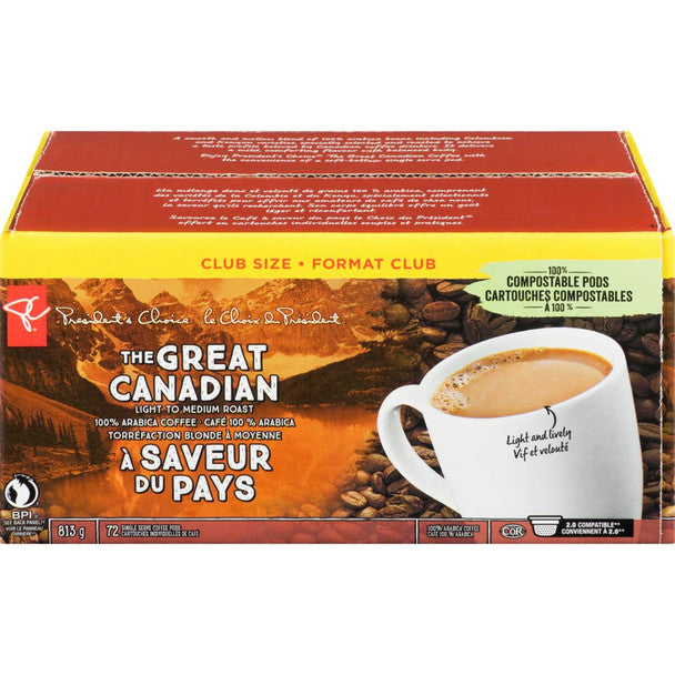 President's Choice, The Great Canadian, Club Size, Keurig, 72 pods, .