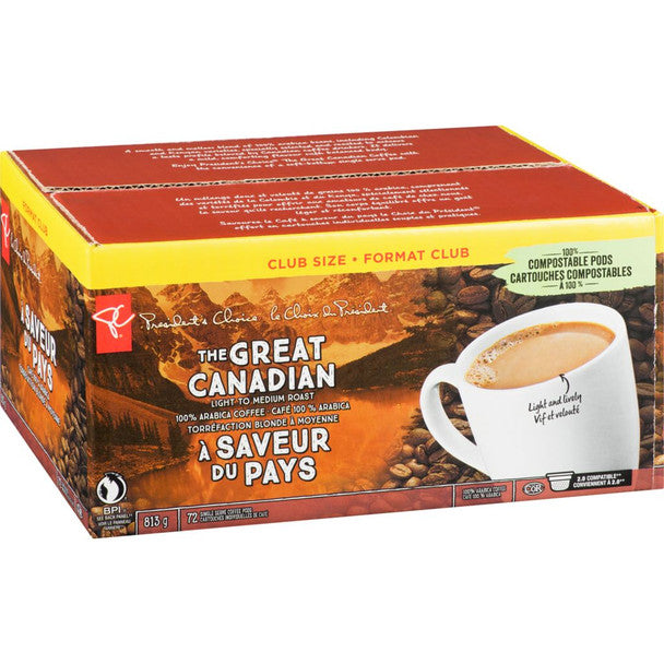 President's Choice, The Great Canadian, Club Size, Keurig, 72 pods, .