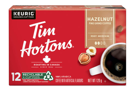 Buy Tim Hortons Hazelnut Light Medium Roast Coffee, Keurig K-cup compatible pods, 120g, 12 pods .