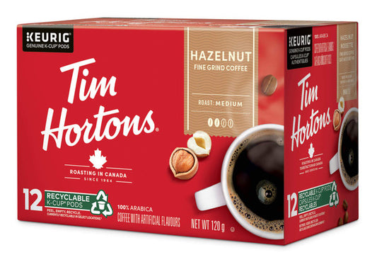 Shop Tim Hortons Hazelnut Light Medium Roast Coffee, Keurig K-cup compatible pods, 120g, 12 pods .