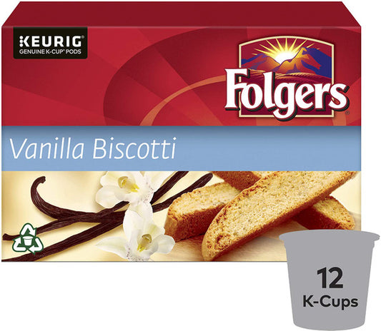 Buy Folgers Vanilla Biscotti Coffee Pods - 108g (12 K-Cups)