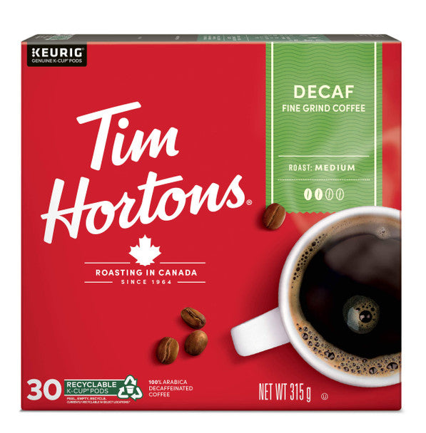 Buy Tim Hortons Medium Roast K-cup Decaf Coffee 30 Count - 315g