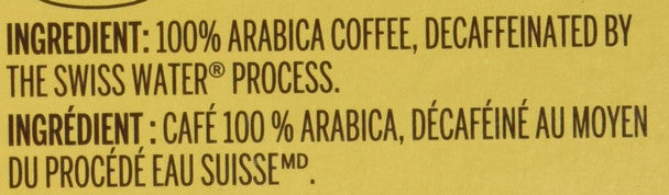 Tim Hortons Medium Roast K-cup Decaf Coffee 30 Count - 315g Ingredients List