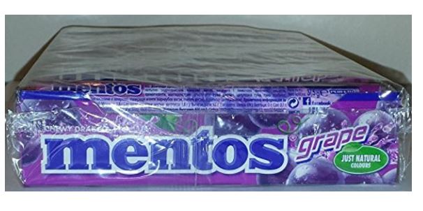MENTOS Grape Flavor - 20 rolls x 37.5g/1.3oz.(Per Roll)