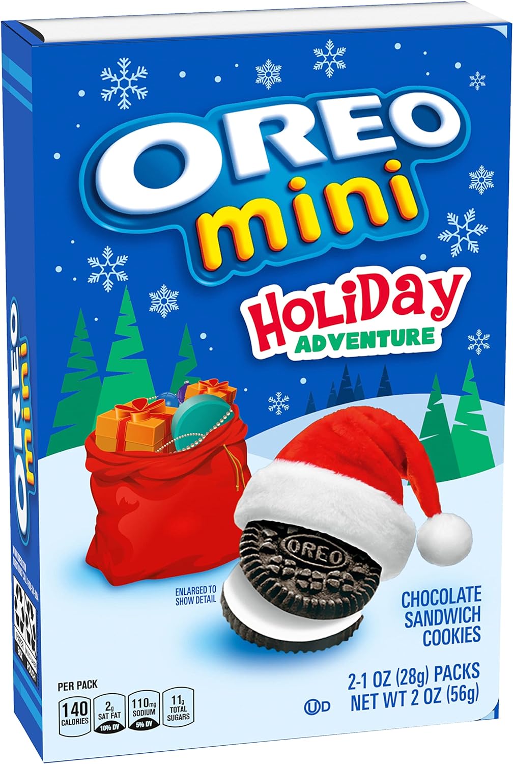 OREO Holiday Adventure Storybook Stocking Stuffer, 2-1 oz Snack Packs of OREO Mini Chocolate Sandwich Cookies