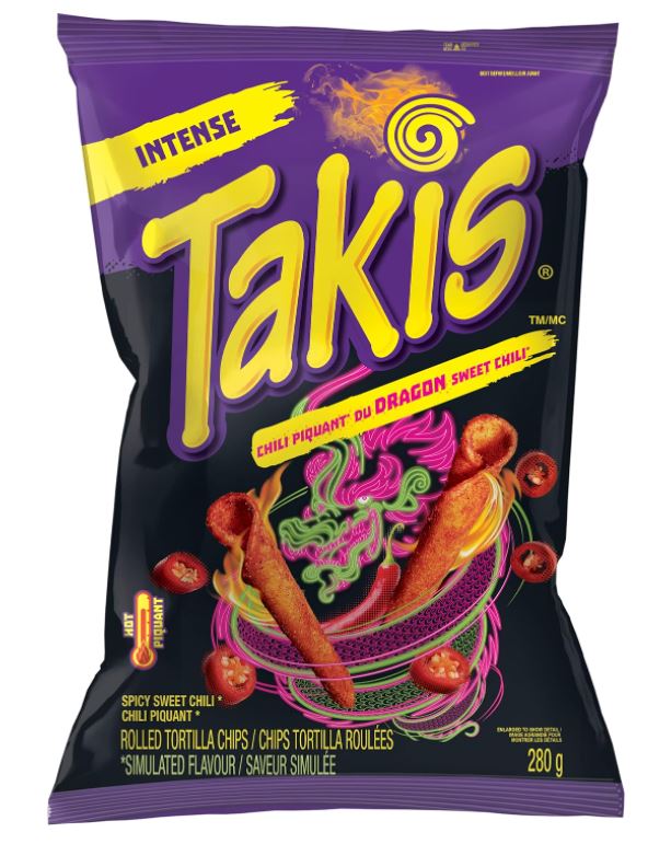 Takis Dragon Spicy Sweet Chili Rolled Tortilla Chips, Crunchy Corn Chips Snack, 280 Grams