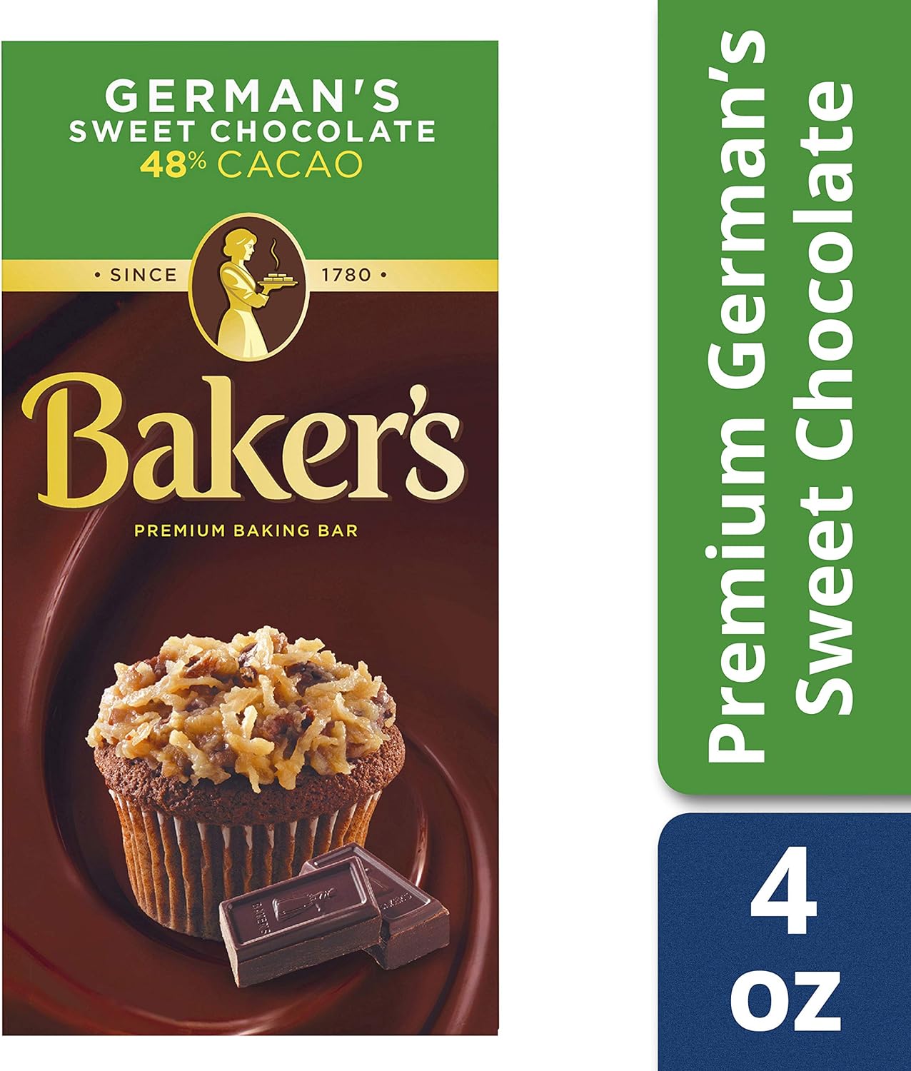 Baker's German's Sweet Chocolate Baking Bar, 4 Ounce