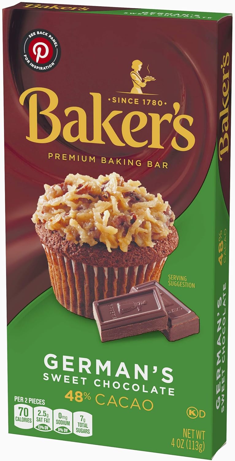 Baker's German's Sweet Chocolate Baking Bar, 4 Ounce