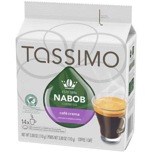 Shop Tassimo Nabob Cafe Crema Single Serve T-Discs, 110g/3.9 oz., 14 T Discs