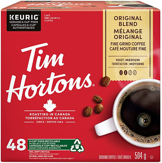 Buy Tim Hortons Original Blend Medium Roast Coffee 48 Cups- 504g