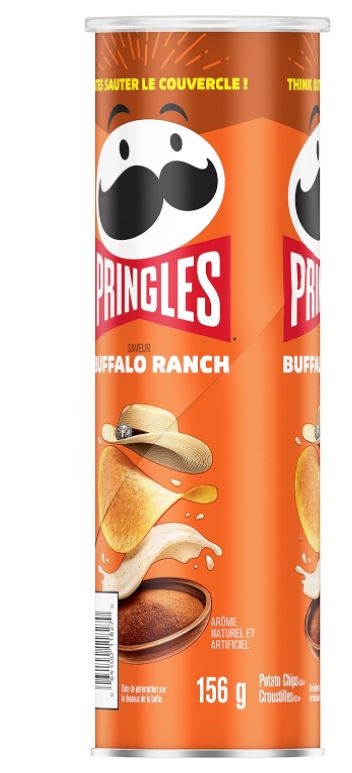 Pringles Potato Crisps Chips, Buffalo Ranch Flavored, 5.5 oz Can