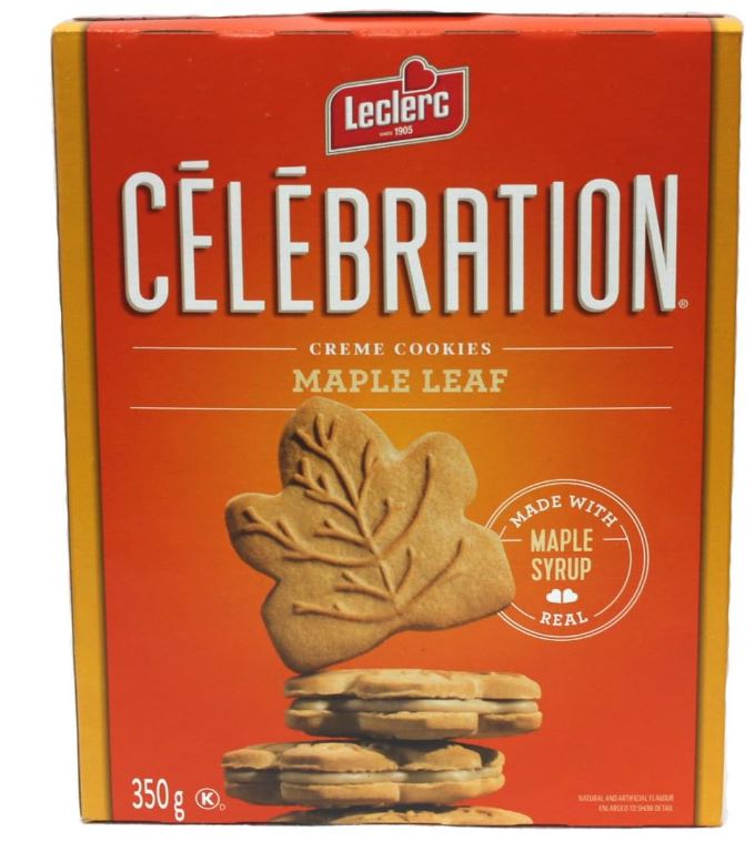 Leclerc Celebration Maple Leaf Creme Cookies 350 gr.