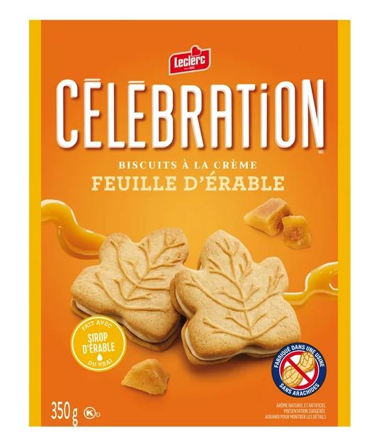 Leclerc Celebration Maple Leaf Creme Cookies 350 gr.