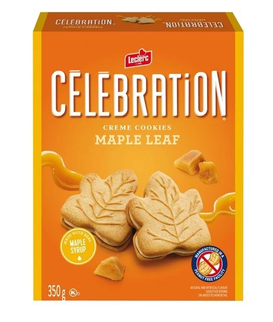 Leclerc Celebration Maple Leaf Creme Cookies 350 gr.